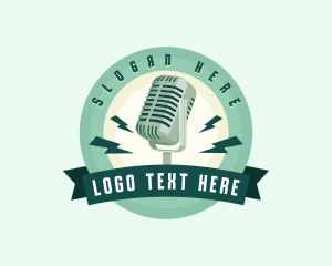 Broadcast - Podcast Microphone Streaming logo design