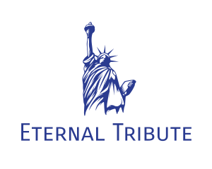 Monument - Blue Status of Liberty logo design