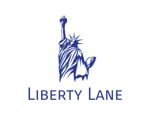 Blue Status of Liberty logo design