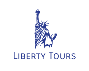 Statue Of Liberty - Blue Status of Liberty logo design