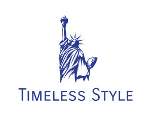 Iconic - Blue Status of Liberty logo design