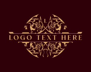 High End - Floral Ornament Wreath logo design