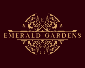 Floral Ornament Wreath logo design