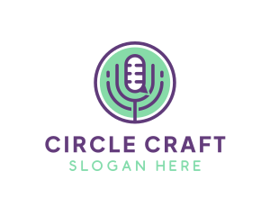 Circle Radio Podcast Mic logo design
