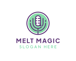 Radio Podcast Mic logo design