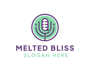 Radio Podcast Mic logo design