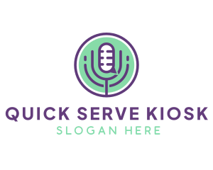 Radio Podcast Mic logo design