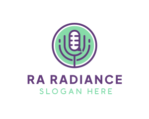 Radio Podcast Mic logo design