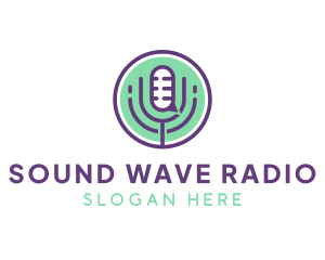 Radio Station - Circle Radio Podcast Mic logo design