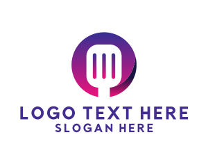 Food Delivery - Spatula Kitchen Utensil logo design