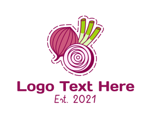 Grocery Shop - Red Onion Vegetable logo design