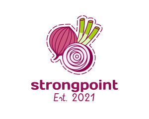 Crops - Red Onion Vegetable logo design