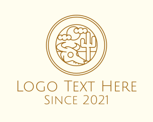 Travel Vlog - Brown Desert Valley logo design