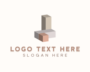 Isometric 3D Building Blocks Logo