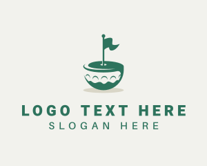 Golf Instructor - Flag Golf Course logo design