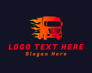 Dump Truck - Fast Fire Truck logo design