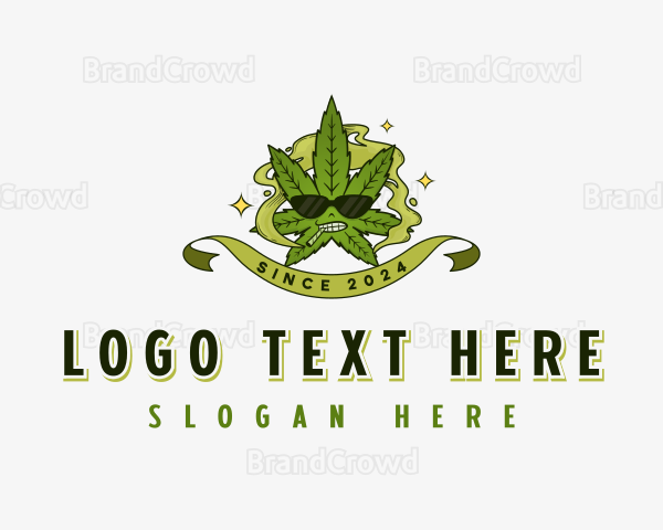 Marijuana Leaf Smoke Logo