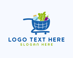 Vegan - Grocery Shopping Cart logo design