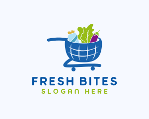 Pushcart - Grocery Shopping Cart logo design