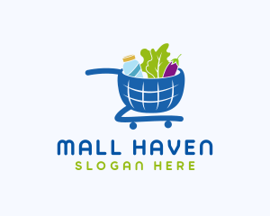 Grocery Shopping Cart logo design