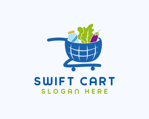 Grocery Shopping Cart logo design