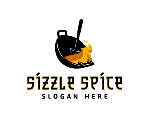 Saute - Fried Rice Wok logo design