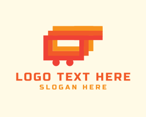 Grocery Delivery - Pixel Shopping Cart logo design