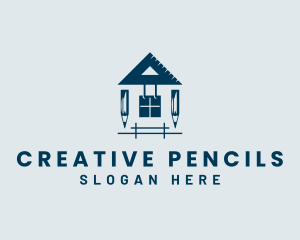 Blue House Renovation logo design