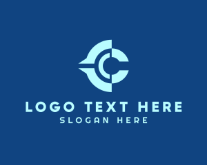 Abstract Shape - Compass Navigation Letter C logo design