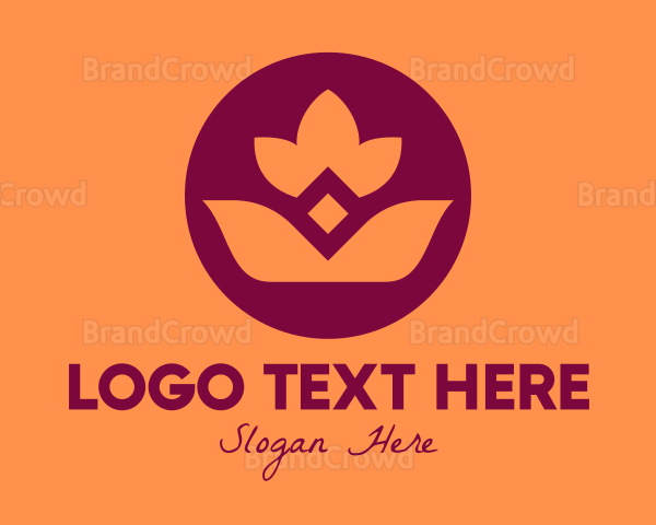 Round Lotus Flower Logo