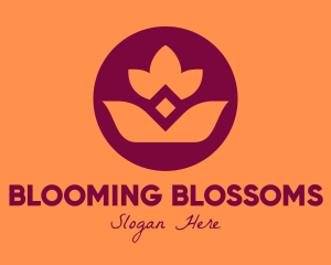 Blooming - Round Lotus Flower logo design