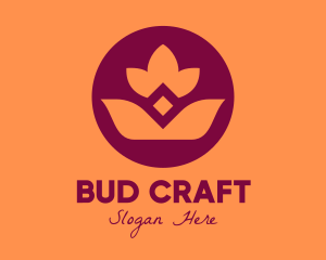 Bud - Round Lotus Flower logo design