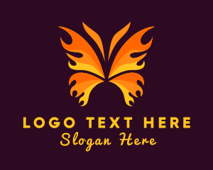Butterfly Farm - Fire Butterfly Insect logo design