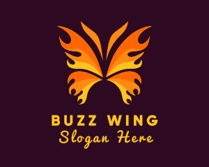 Fire Butterfly Insect logo design