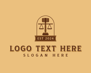 Scale - Judicial Gavel Judge logo design