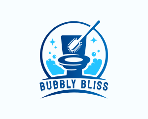 Bubble Cleaning Toilet Disinfection logo design