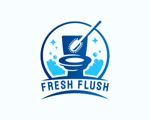 Bubble Cleaning Toilet Disinfection logo design