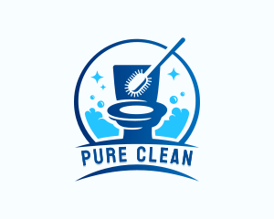 Bubble Cleaning Toilet Disinfection logo design