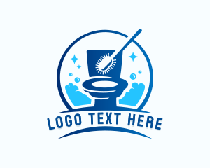Cleaning Products - Bubble Cleaning Toilet Disinfection logo design