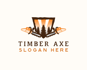 Chainsaw Tree Woodwork logo design