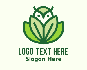 Owl - Green Eco Owl Bird logo design