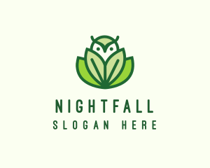 Nocturnal - Green Eco Owl Bird logo design