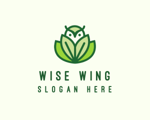 Owl - Green Eco Owl Bird logo design