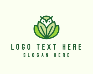 Green Eco Owl Bird Logo