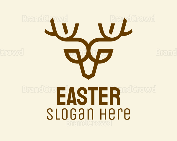 Minimalist Brown Reindeer Logo