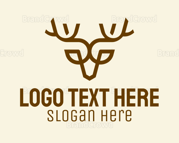 Minimalist Brown Reindeer Logo