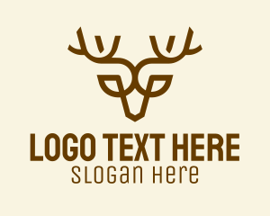 Head - Minimalist Brown Reindeer logo design