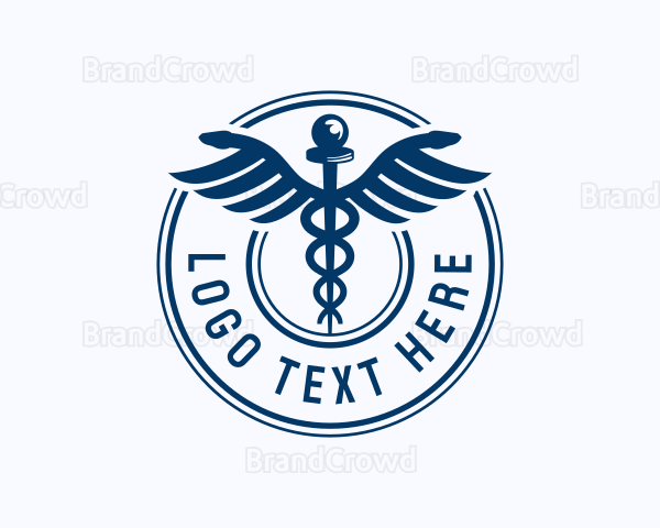 Caduceus Snake Wings Logo