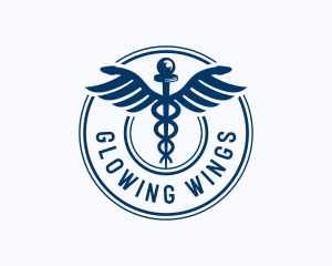 Caduceus Snake Wings logo design