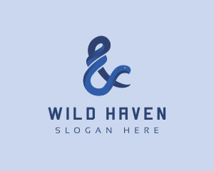 Wild Snake Ampersand logo design